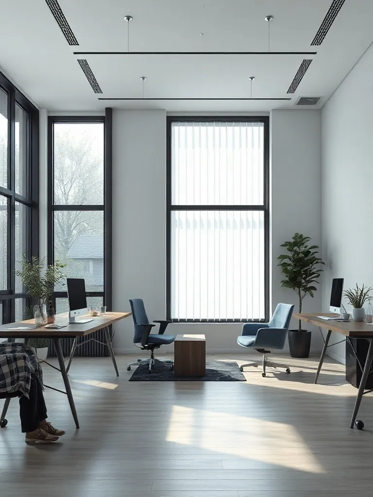 A professional office interior with modern furniture, clean
